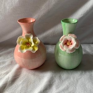 2 Ceramic Bud Vases